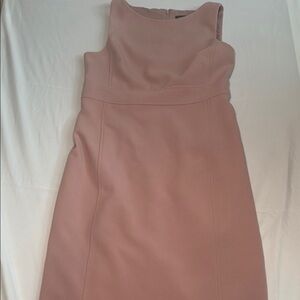 Ann Taylor Pink Sheath Midi Dress Mock Neck Sleeveless